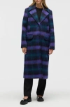 Nvlt Oversize Plaid Notch Lapel Coat In Blue