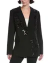 Nvlt Sequin Embellished Single Button Blazer In Black
