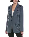 Nvlt Sequin Embellished Single Button Blazer In Gray