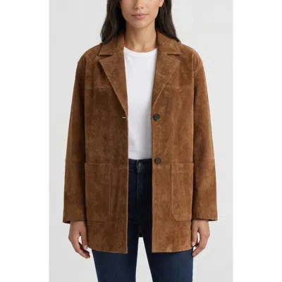 Nvlt Patch Pocket Suede Jacket In Brown