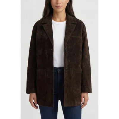 Nvlt Patch Pocket Suede Jacket In Espresso