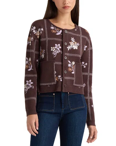 Nvlt Patchwork Jacquard Cardigan Sweater In Brown