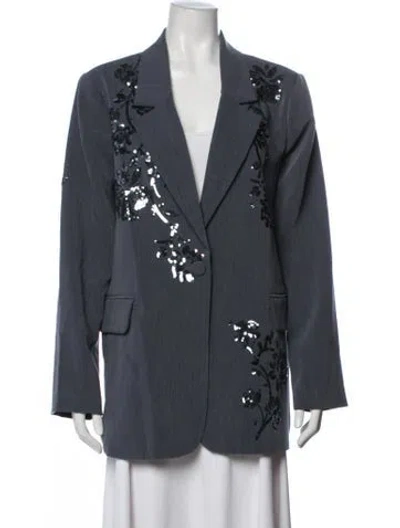 Pre-owned Nvlt Patterned Blazer W/ Tags In Blue/grey