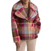 Nvlt Patterned Faux Fur Shacket In Brown