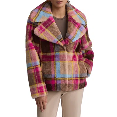 Nvlt Patterned Faux Fur Shacket In Brown