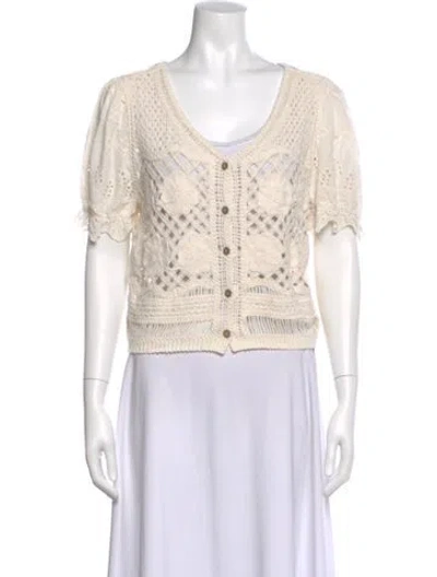 Pre-owned Nvlt Patterned V-neck Top In Neutral