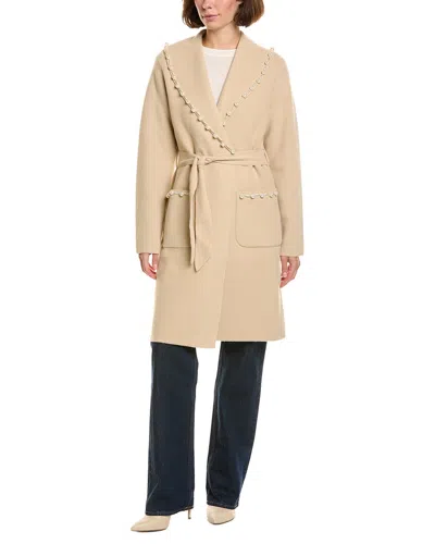 Nvlt Pearl Bead Coat In Neutral