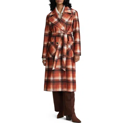 Nvlt Plaid Belted Double Breasted Trench Coat In Multi
