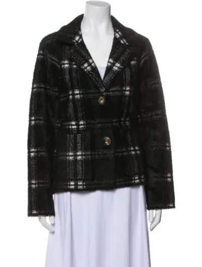 Pre-owned Nvlt Plaid Print Blazer In Black