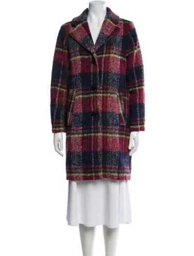 Pre-owned Nvlt Plaid Print Coat In Blue