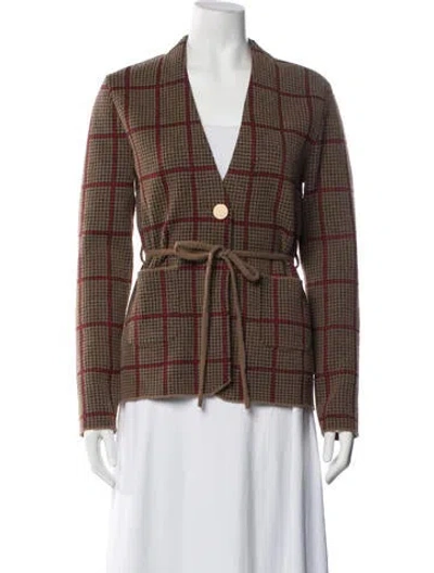 Pre-owned Nvlt Plaid Print Jacket In Brown