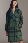 Nvlt Plaid Wool Blend Mid-length Coat Jacket In Green