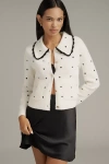 Nvlt Polka Dot Knit Jacket In White