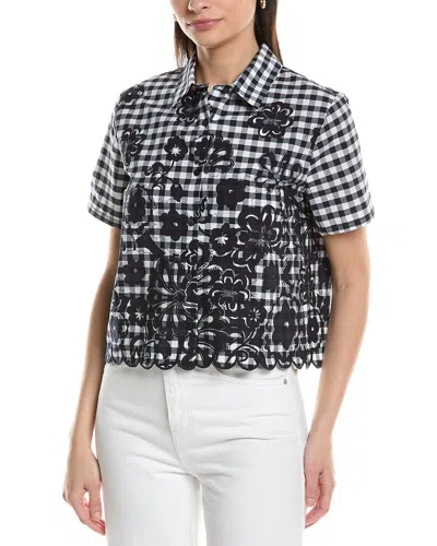 Nvlt Poplin Gingham Shirt In Navy