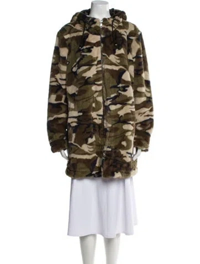 Pre-owned Nvlt Printed Faux Fur Jacket In Multi