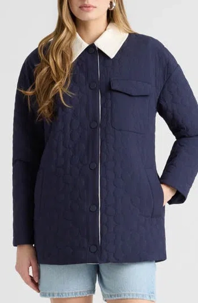 Nvlt Quilted Shacket In Blue
