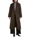 Nvlt Retro Wave Boucle Coat In Brown