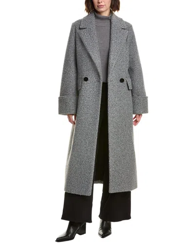 Nvlt Retro Wave Boucle Coat In Gray