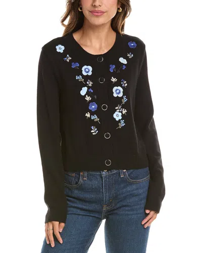 Nvlt Rhinestone Cardigan In Black