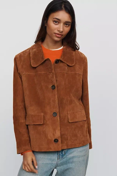 Nvlt Savannah Suede Jacket In Neutral