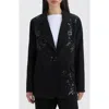 Nvlt Sequin Embellished Single Button Blazer In Black