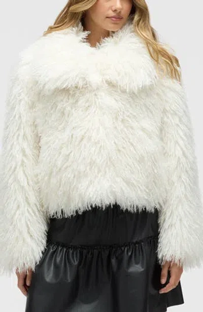 NVLT NVLT SHAGGY FAUX FUR CROP JACKET