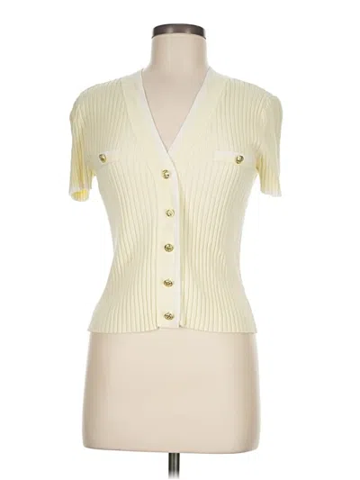 Pre-owned Nvlt Short Sleeve Top Yellow Sweetheart Neckline Tops
