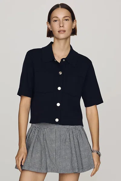 Nvlt Short-sleeve Knit Jacket In Black