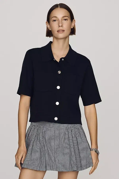 Nvlt Short-sleeve Knit Jacket In Black