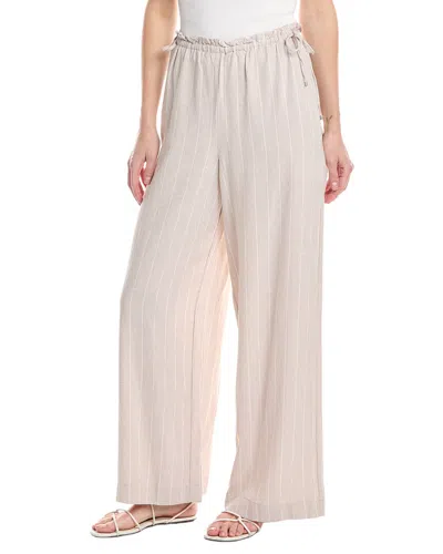 Nvlt Side Waist-tie Wide Leg Linen-blend Pant In Neutral