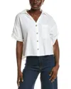 Nvlt Short Sleeve Crop Button-up Shirt In White
