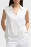 Nvlt Sleeveless Drawstring Hem Top In White