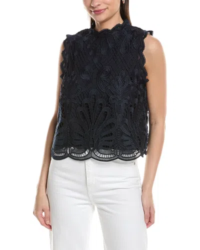 Nvlt Sleeveless Lace Top In Navy