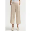 Nvlt Smocked Waist Cropped Pants In Natural
