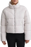 Nvlt Stand Collar Crop Puffer Jacket In White