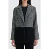 Nvlt Tweed Colorblock Blazer In Black