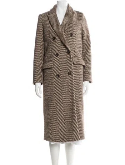 Pre-owned Nvlt Tweed Pattern Coat In Brown