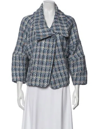Pre-owned Nvlt Tweed Pattern Jacket In Blue