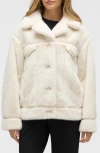 Nvlt Western Faux Fur Jacket In White