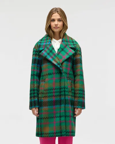 Nvlt Women's Bold Plaid Faux Wool Coat In Green