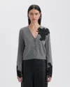 Nvlt Women's Button Front Cardigan With Lace In Gray