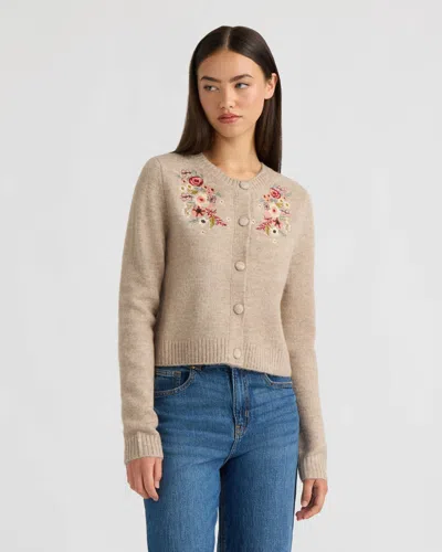 Nvlt Women's Cardigan With Placement Embroidery In Brown