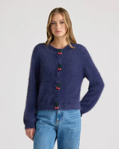 Nvlt Women's Cherry Front Cardigan In Blue