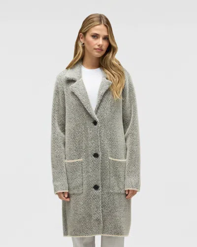 Nvlt Chevron Print Eyelash Coat In Gray