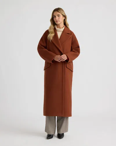 Nvlt Women's Cocoon Coat With Notch Collar In Brown