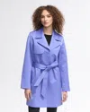 Nvlt Women's Crinkle Trench With Self Belt In Blue