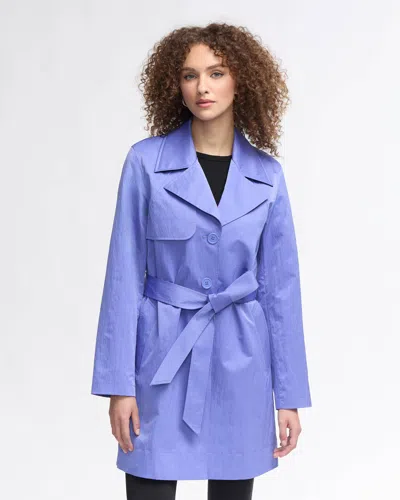 Nvlt Women's Crinkle Trench With Self Belt In Blue