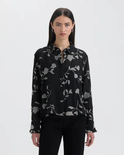 Nvlt Women's Cropped Broidery Shirt In Blue