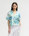 Nvlt Crop Button-up Camp Shirt In Yellow