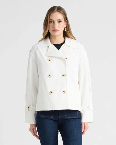 Nvlt Women's Double Breasted Short Trench Coat In White